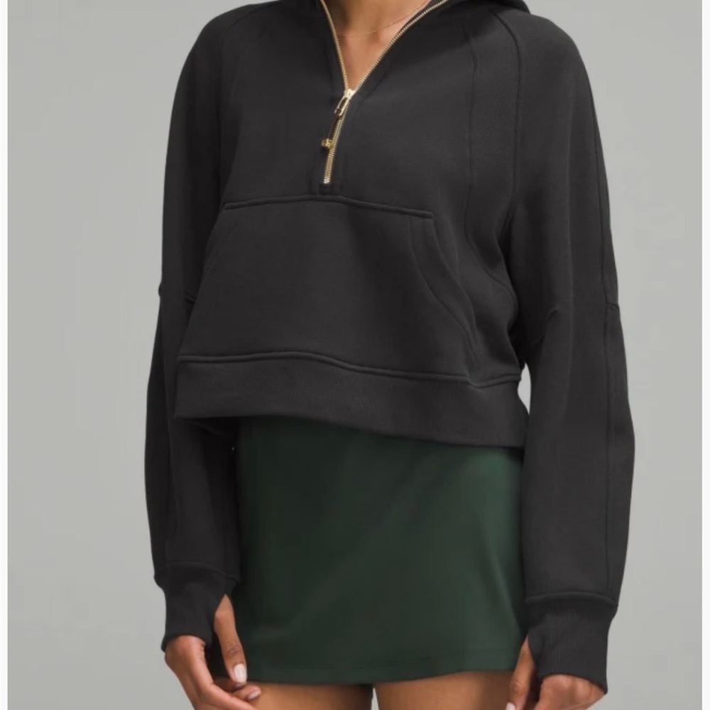 Lululemon scuba oversized half zip. Black with gold zipper